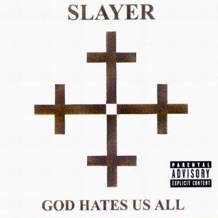 Paroles de chansons et pochette de l'album God hates us all de Slayer