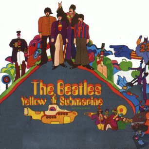 Paroles de chansons et pochette de l'album Yellow submarine de Beatles